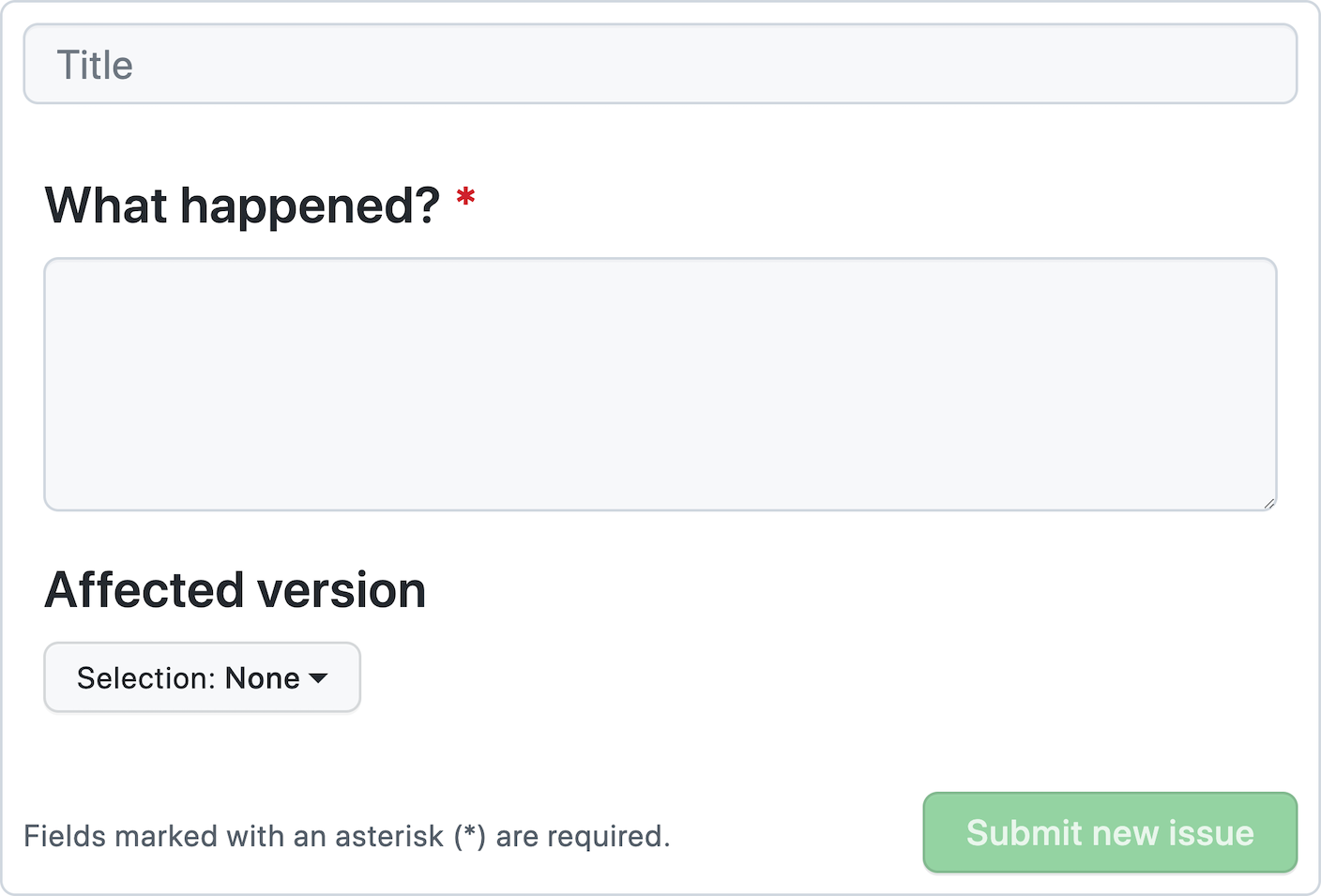 GitHub Issue Form